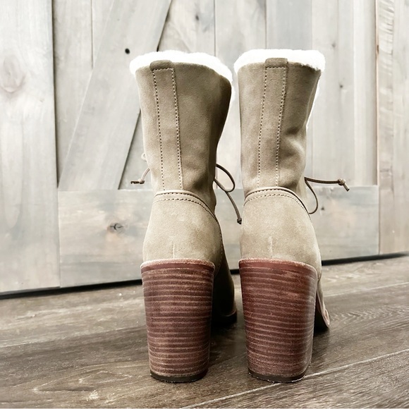 UGG ‘Jerene’ Shearling Lace Up Suede Boots - Picture 6 of 14